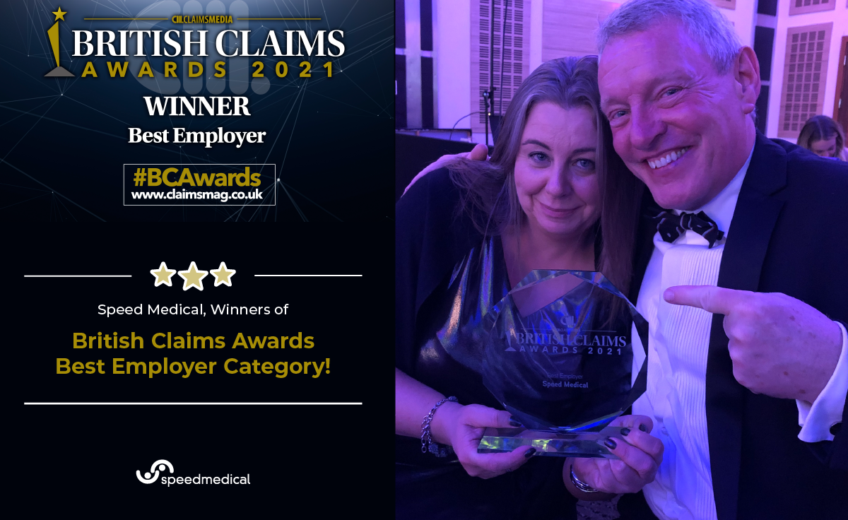 Speed Medical Named Winners of Best Employer Category at British Claims Awards!